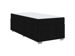 Conjunto 1 Cama Box Vidaxl Preto Tecido (80 X 200 Cm)
