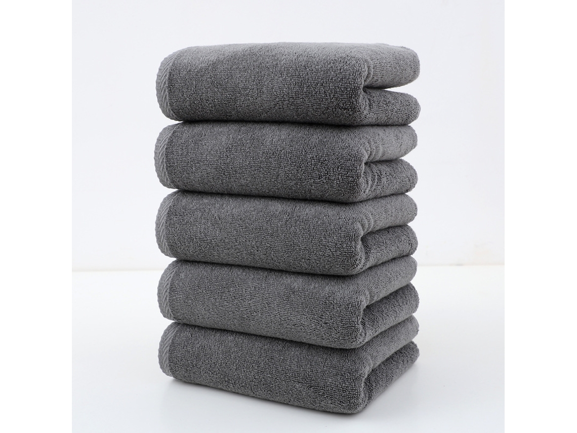 Toalha 100% Algodão, Macia e Absorvente, Pacote com 5 Unidades, Cinza Escuro/34x78cm AQUAFORGE