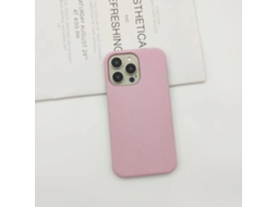 Capa Para Iphone 17 Em Couro Rosa (meia Capa)
