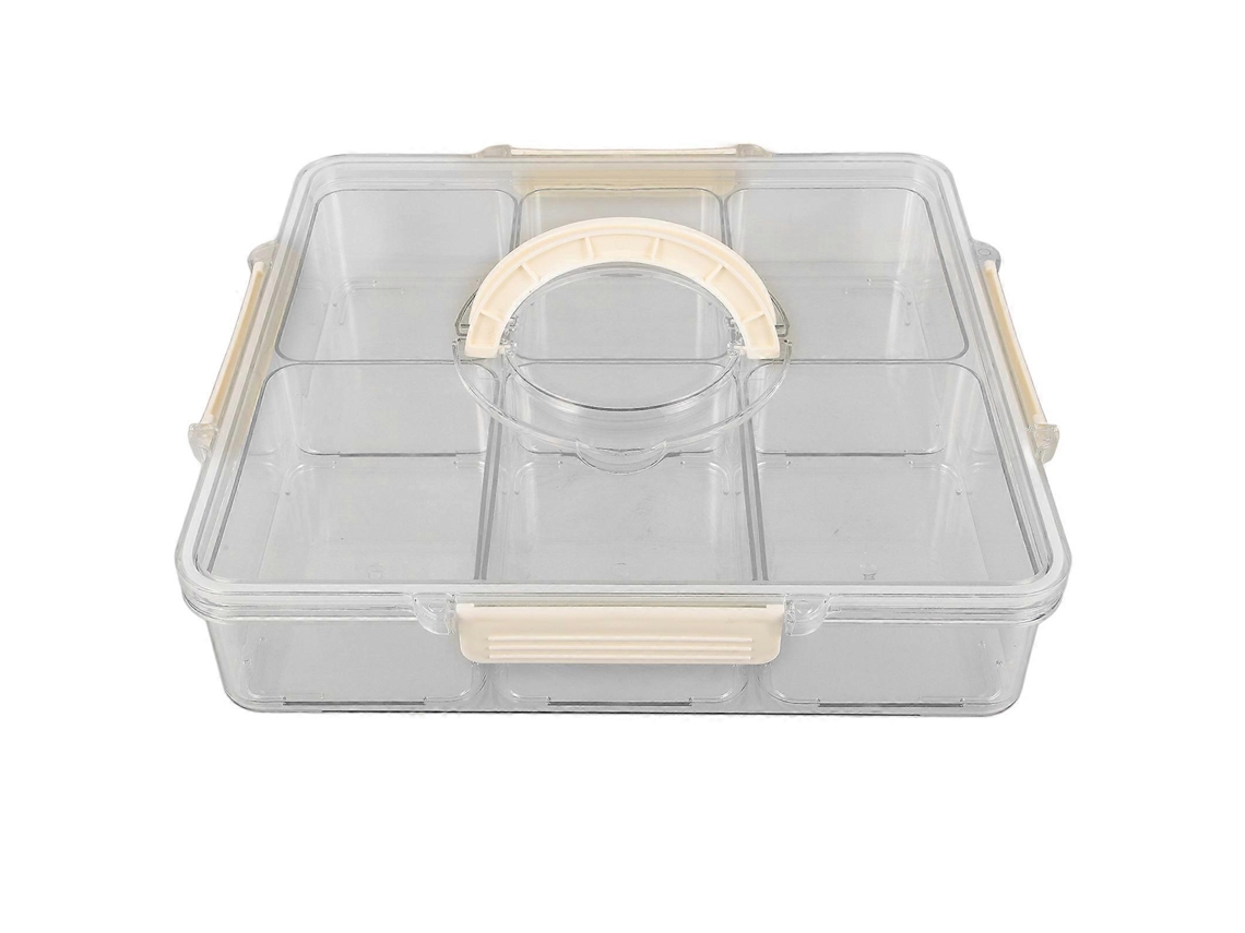 Bandeja De Armazenamento De Lanches Com Tampa Para Casa