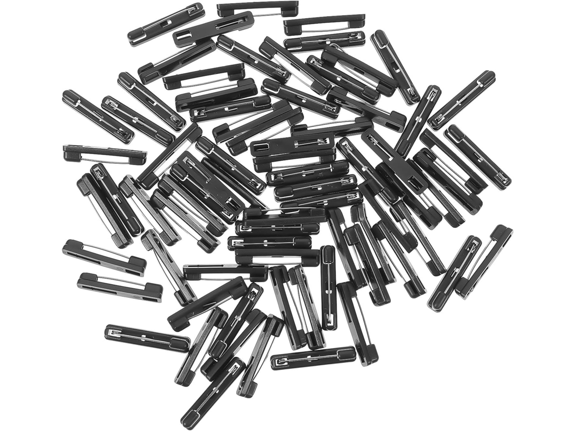 Crachás De Identificação Para Vestuário, 300 Unidades, Com Fechos De Plástico Preto, Fáceis De Usar E Leves, Para