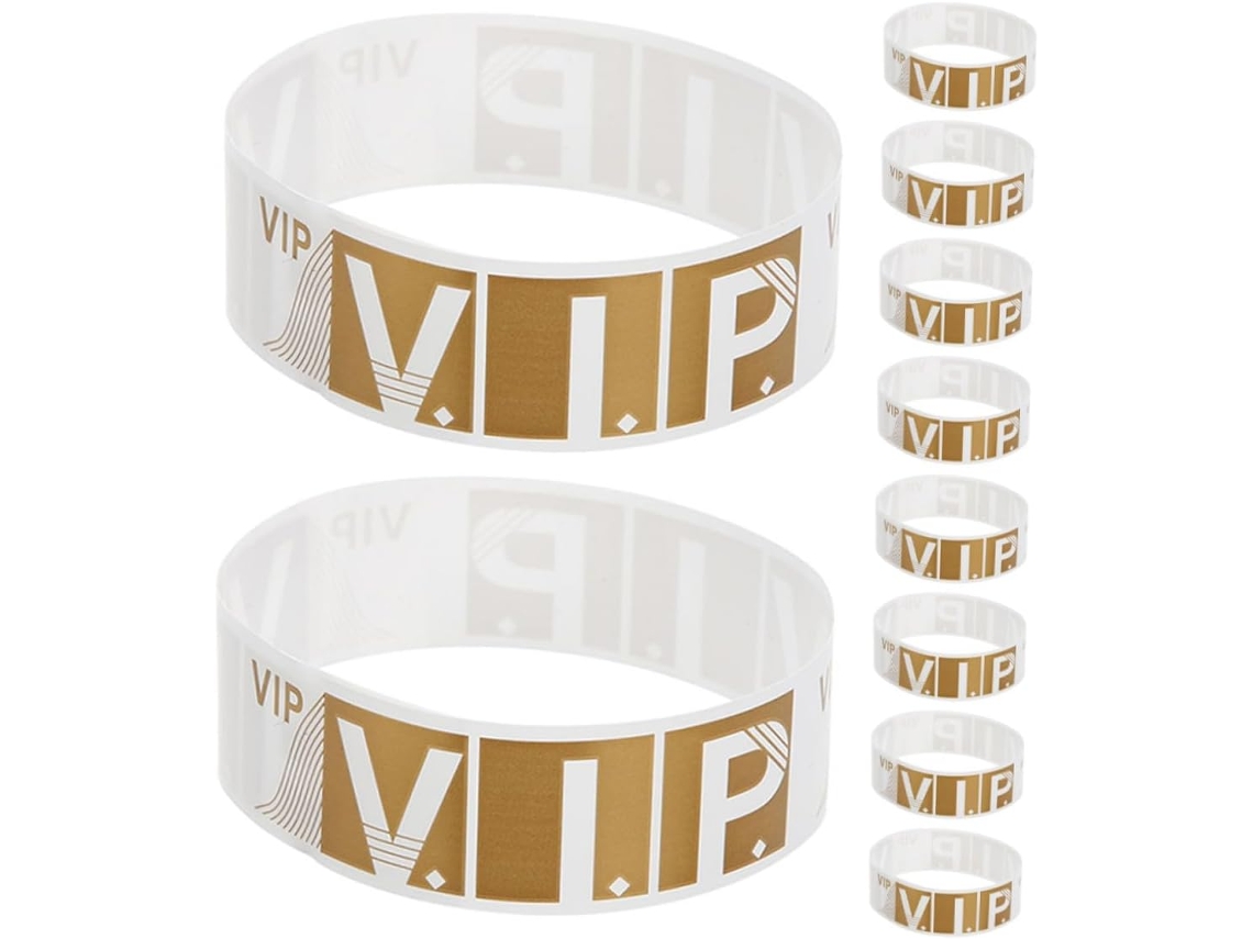 Pulseiras VIP de papel dourado à prova d'água Cabilock, pacote com 300 unidades, ideais para eventos com grande público e