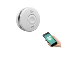 Detector De Fumaça Wi, Fi, Alarme De Incêndio Com Bateria De 3 Anos E Indicador Led, Branco