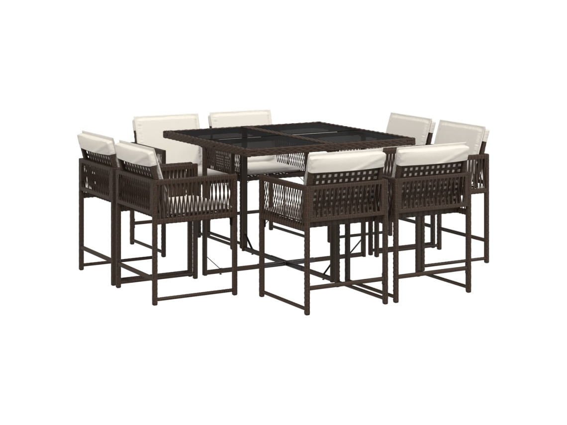 Garden Dining Set, Garden Dining Sets Vidaxl Marrom Rattan / Vime (n/a)