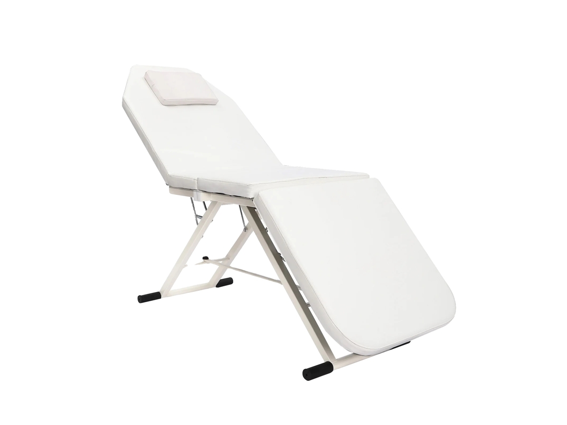 Cama De Massagem, Encosto Ajustável, Estrutura Metálica Robusta, Branco