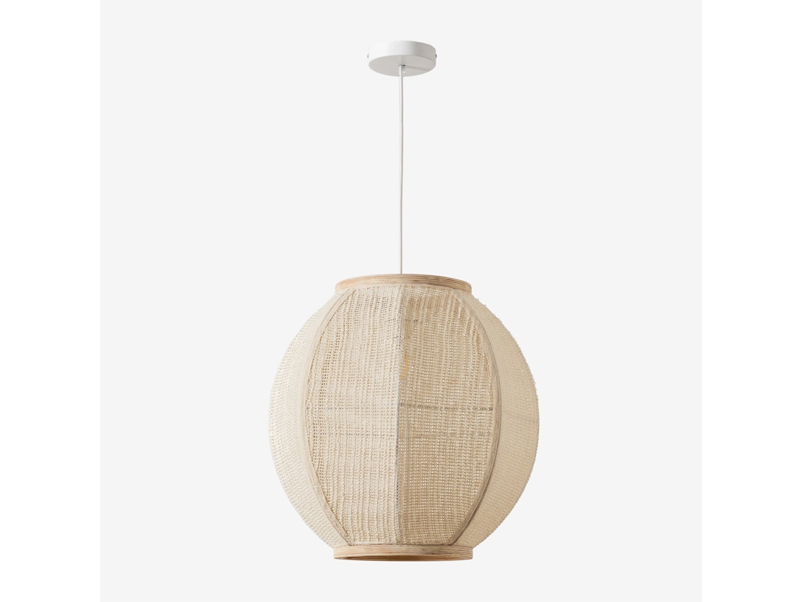Sklum Lâmpada De Teto Suspensa Em Linho Ziyec Linho Beige Creme         Ø45 Cm