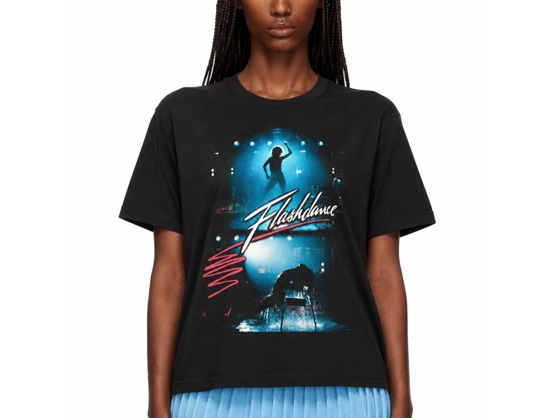 Rockinstone Flashdance Backlit Performing Black T-shirt Size:m