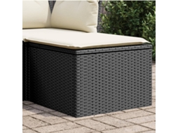 Vidaxl Banco De Jardim Com Almofadão 55x55x37 Cm Vime Pe Preto
