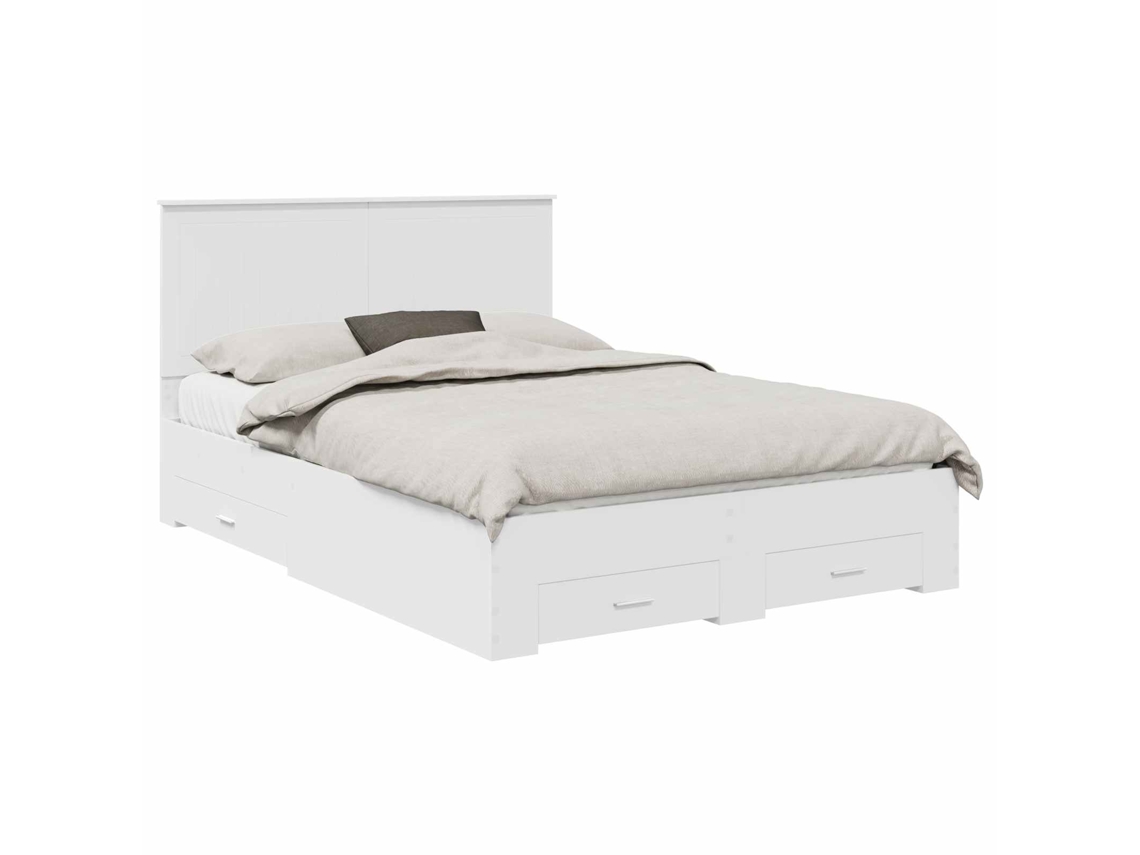 Estrutura da Cama Branco 140x200 cm Madeira Processada MAISON EXCLUSIVE