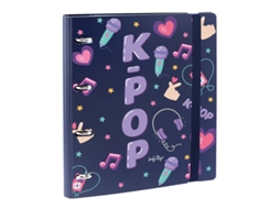 Dossier Escolar 360º A4 com Recarga Quadriculada+separadores LOVELY STORY K pop L/e 4 Argolas Azul Cb2621db
