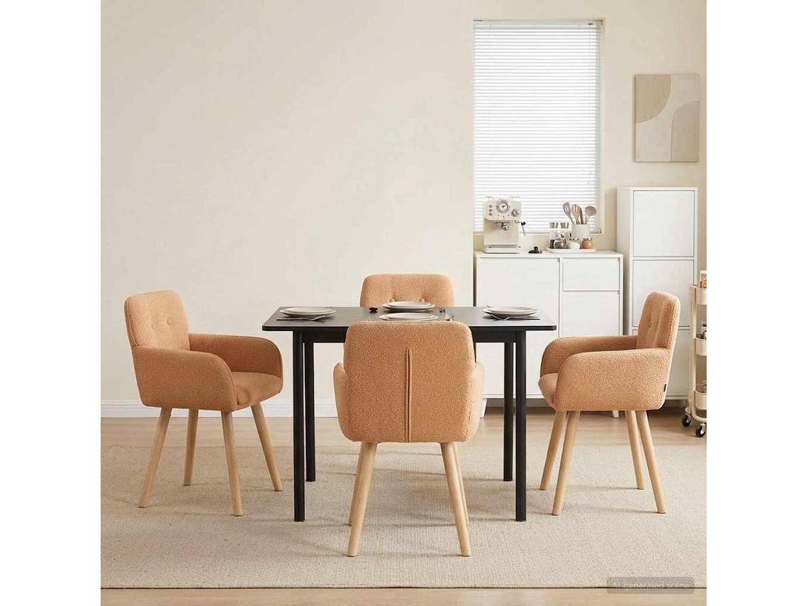Vidaxl Cadeiras De Jantar 4 Unid. Bouclé Bege 59 X 57 X 85 Cm