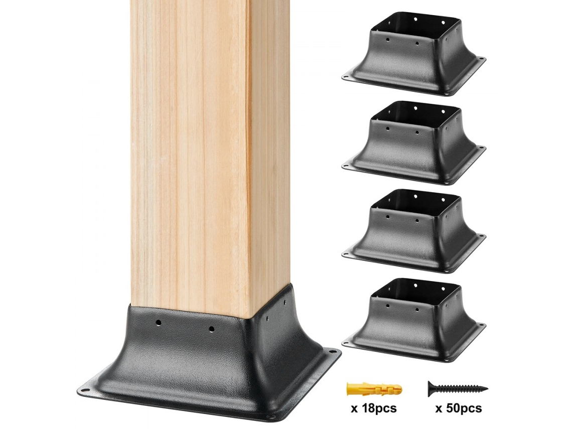 Conjunto De Suportes Para Pilares 102x102mm Em Aço Carbono Tekmaquinas