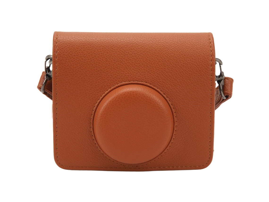 Bolsa De Cámara Instantánea De Pu Con Textura De Lujo Ligero Compatible Con Fujifilm Mini Evo Marrón