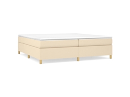 Cama com Molas/colchão 200x200 Cm Tecido Cor Creme MAISON EXCLUSIVE