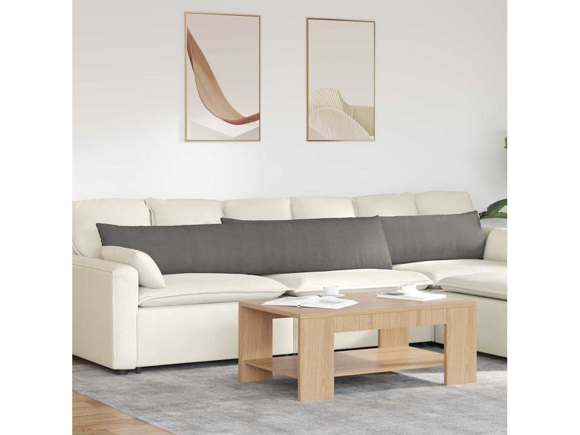 Vidaxl Travesseiros De Sofá 2 Pcs Cinzento-claro 200 X 40 Cm