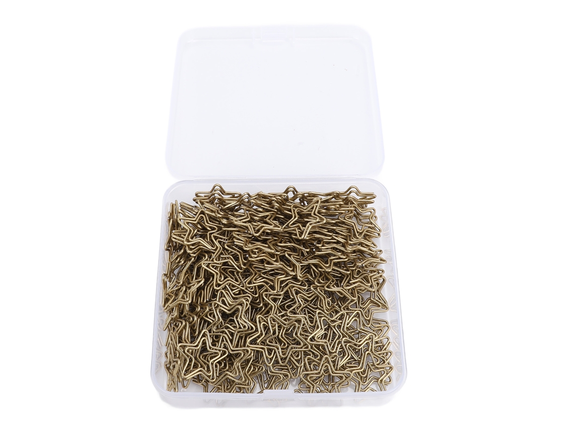 200 Clips De Papel Em Forma De Estrela, De Aço Inoxidável Dourado Escuro, Antiderrapantes, Para Escritório E Escola.