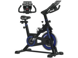Bicicleta estática com volante de inércia de 8kg, LCD, ajustável, 114cm, Azul