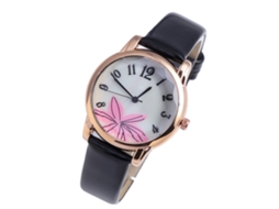 Relógio de Pulso Feminino Zlf0286 de Quartzo com Caso Dourado rosa e Cor Preta