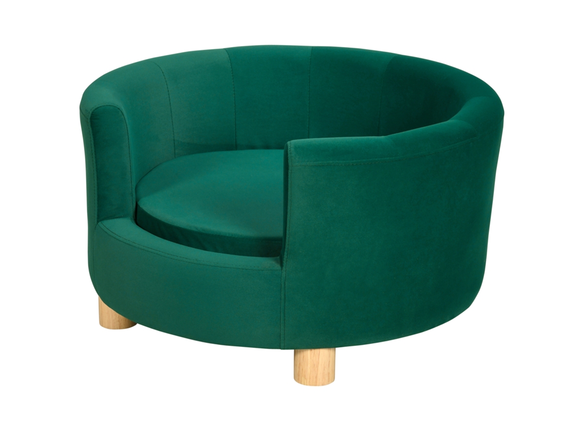 Sofá para Cães com capa lavável, encosto e pernas de madeira, verde, até 4,5 Kg S/MARCA