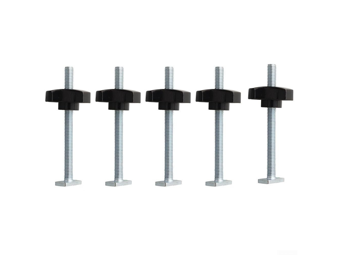 Kit Com 5 Parafusos De Metal M8 Em Formato T Inserto Plástico Para