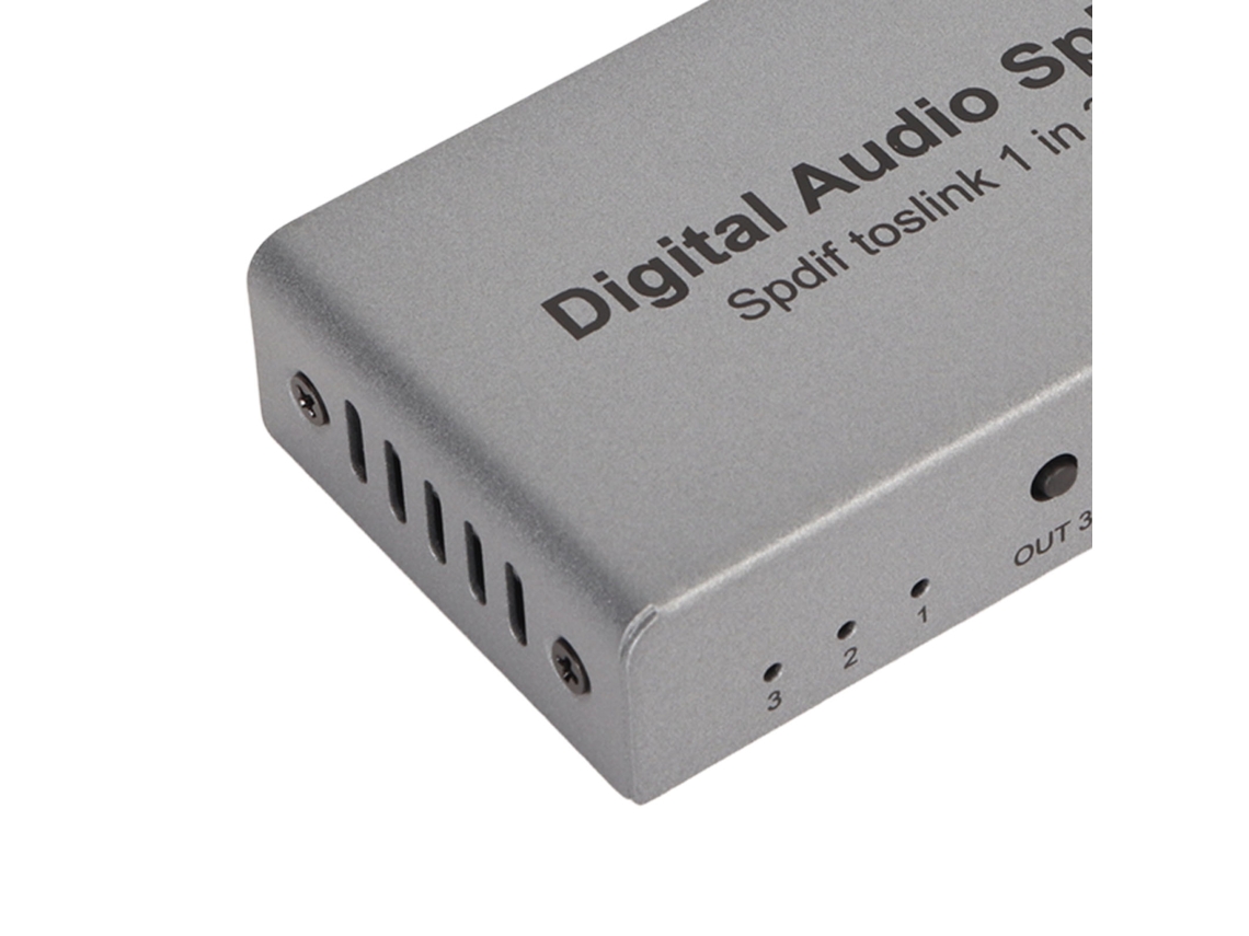 Divisor Mali Óptico SPDIF 1x3, suporta LPCM 2.0, DTS, Dolby, AC3