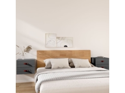 Vidaxl Mesas De Cabeceira De Parede 2 Pcs 50x36x40 Cm Cinzento