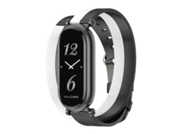 Pulseira De Couro Mijobs Gt4 Com Dupla Argola Para Xiaomi Mi Band 8 / 9 / 9 Nfc