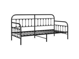 Conjunto 1 Estrutura De Cama De Dia Vidaxl Preto Aço Revestido A Pó (90 X 200 Cm)