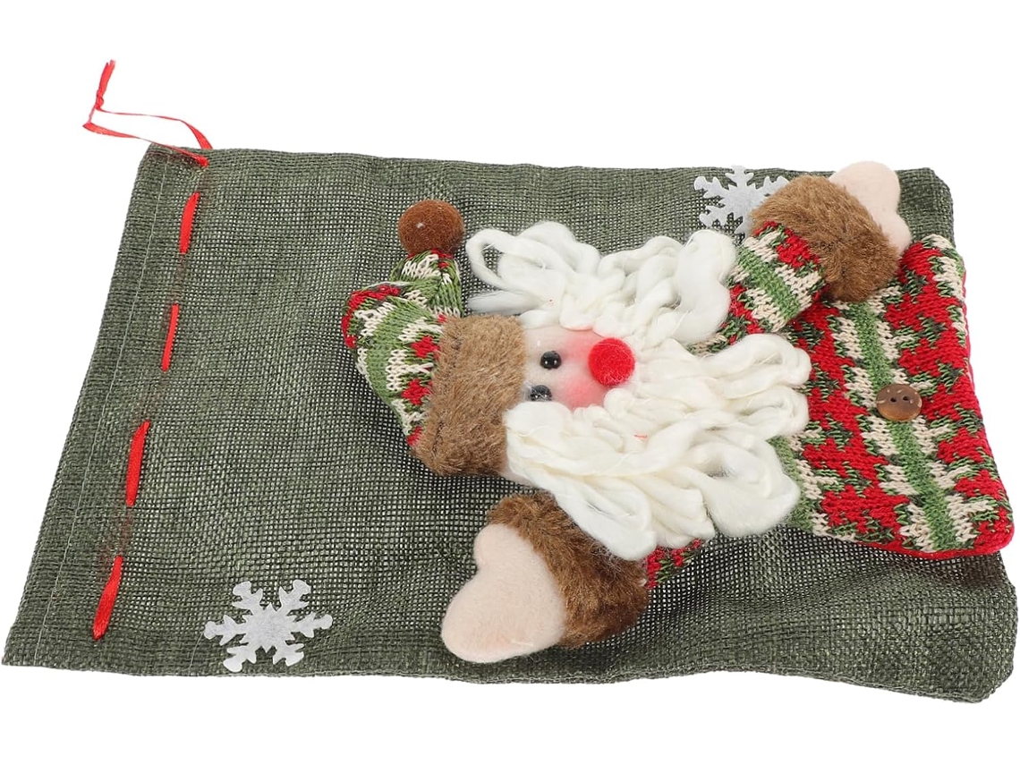 Sacola De Guloseimas Com Estampa Do Papai Noel, Sacola Festiva Para Doces Em Eventos De Natal. Gokoco