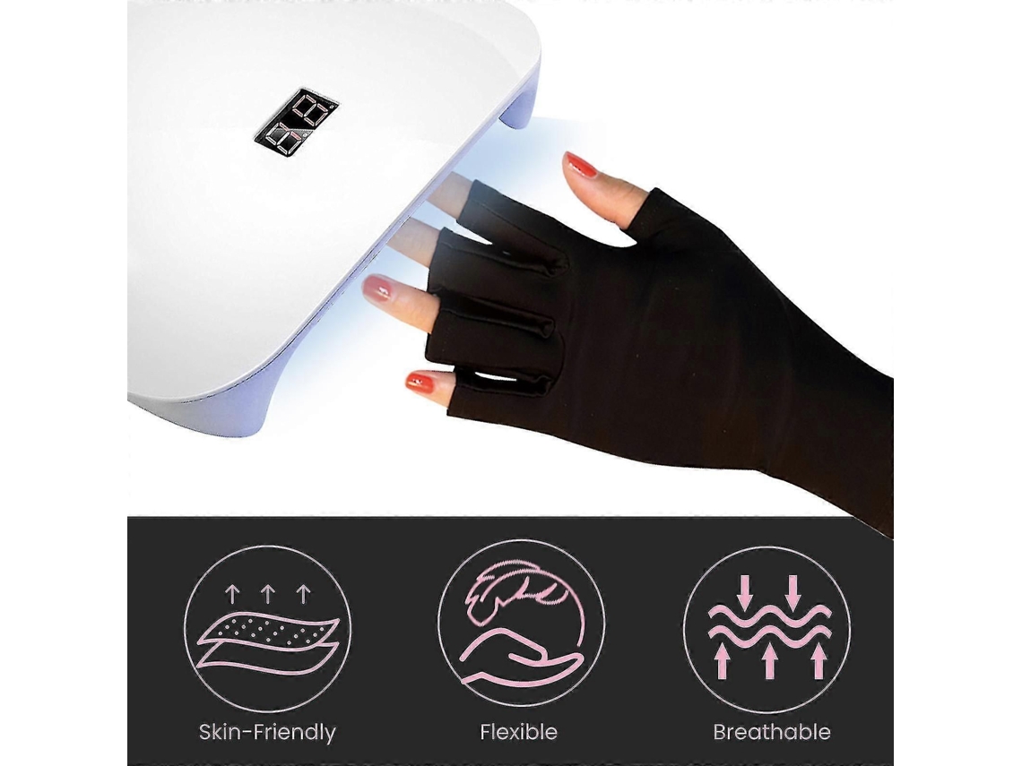 1 Pair Uv Gloves For Nails, Gel Nail Lamp, Manicure Anti Lamp Light GOKOCO