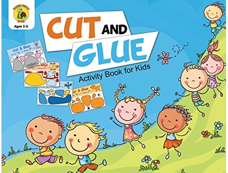 Livro Cut and Glue Activity Book for Kids de Talking Turtle Books (Inglês)