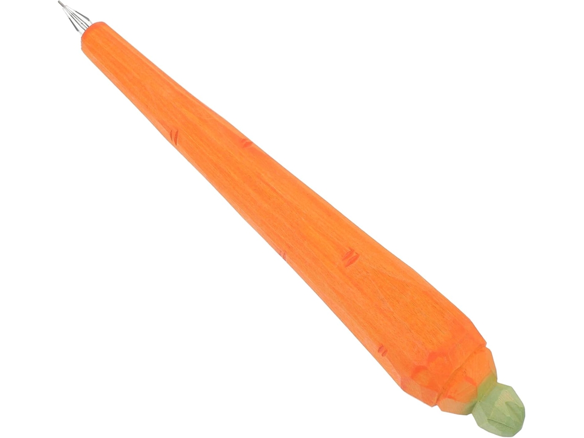 Caneta Em Gel Nuobesty Com Desenho De Cenoura, Feita Madeira Ponta