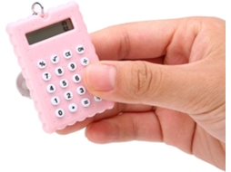 Mini Calculadora Portátil Fofa Em Formato De Chaveiro De Biscoito, Com Tela De 8 Bits. Gokoco