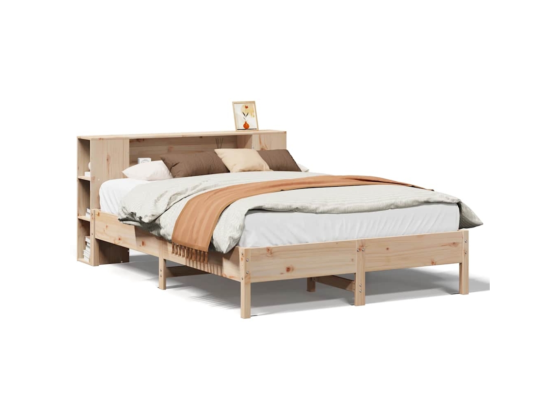 Cama com Estante Sem Colchão 135x190 Cm Pinho Maciço MAISON EXCLUSIVE