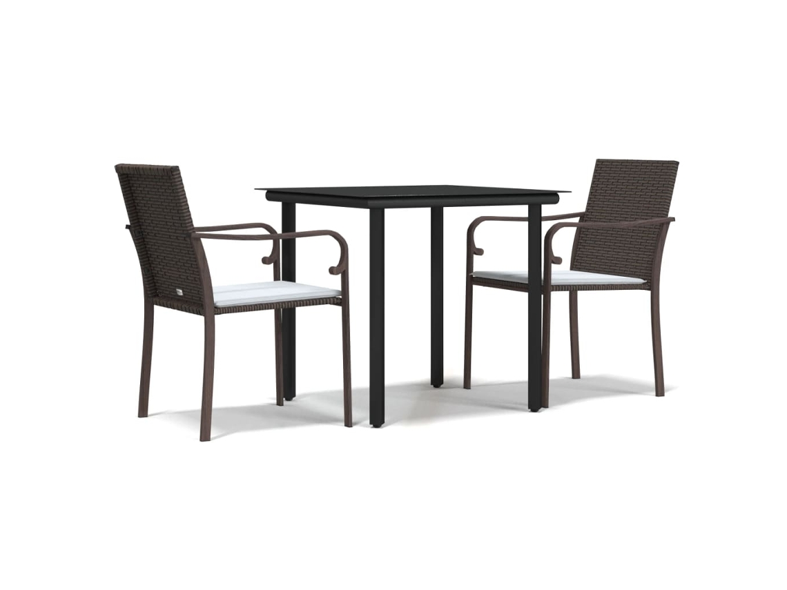 Garden Dining Set, Garden Dining Sets Vidaxl Marrom Rattan / Vime (80 Cm Table Length)