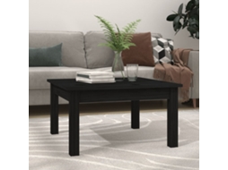 Vidaxl Mesa De Centro 55x55x30 Cm Pinho Maciço Preto