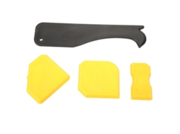 Kit De 4 Ferramentas Para Calafateamento: Removedor De Silicone, Colher E Raspador De Cimento De Vidro (amarelo)