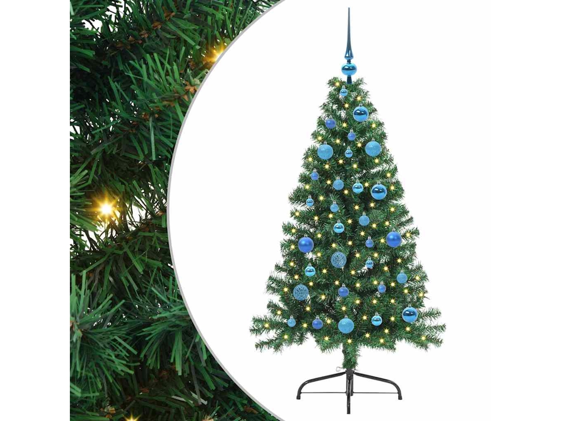 Conjunto 1 Decoração De Árvore De Natal Vidaxl Verde Pvc (150 Cm)