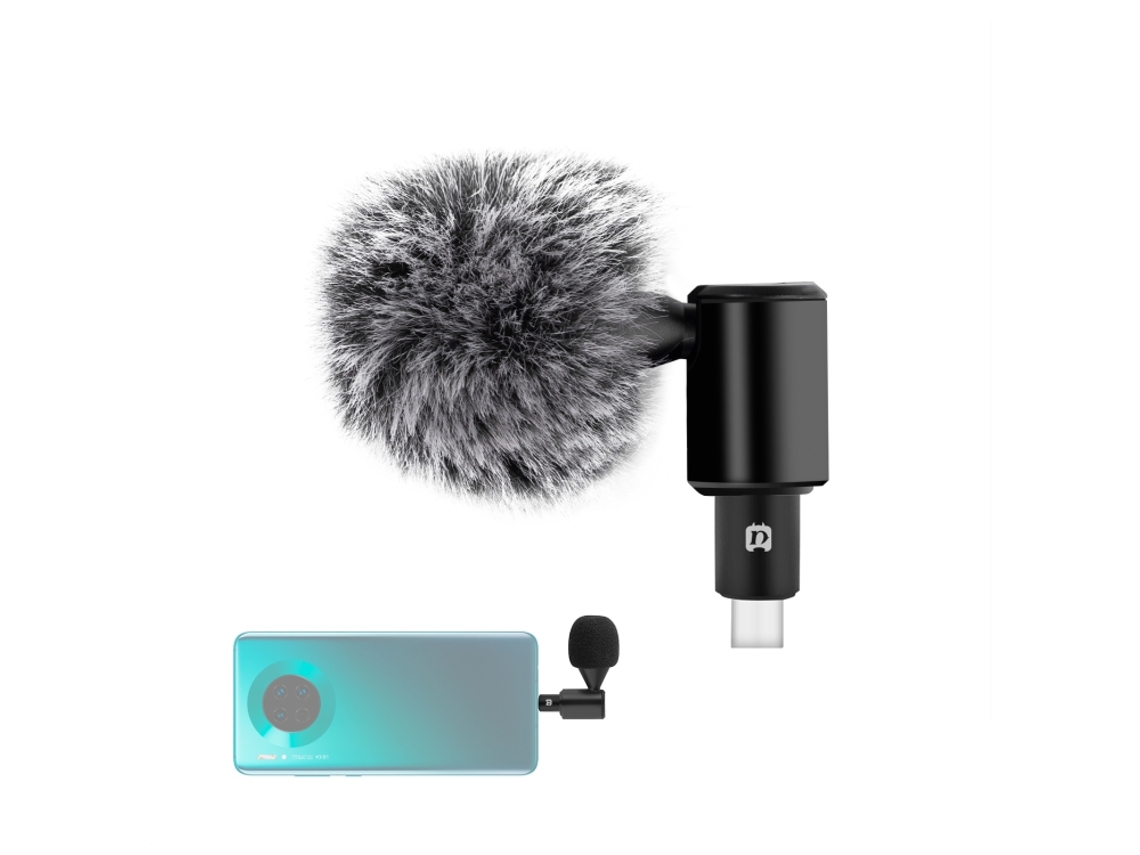 Microfone unidirecional ajustável para iPhone/iPad com interface de 8 pinos, preto | XIAOMOYU