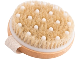 Escova De Banho Massageadora Corporal Madeira Bestyash, Esfoliante, Sem Cabo, Cerdas Naturais, Design Simples, Para