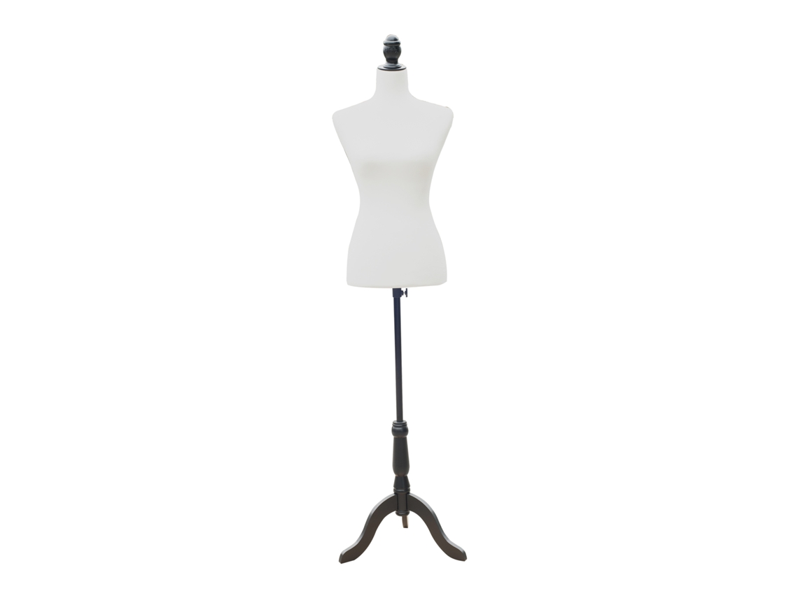 Manequim Feminino De Costura De Exibição Com Altura Ajustável 130-168cm Branco