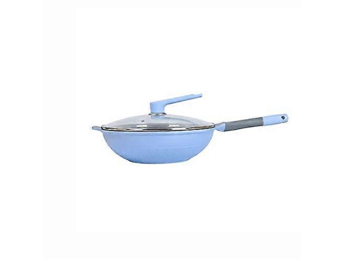 Panela Wok Antiaderente De Aço Inoxidável De 32 Cm, Ideal Para Cozinhar Com Fumaça, Compatível Com Fogões A Gás E De Indução.