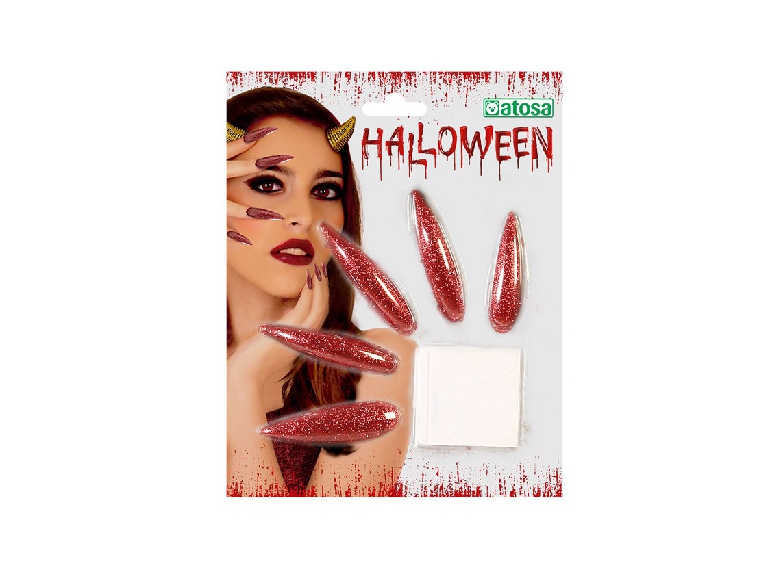 Kit Vermelho Unhas Halloween Douradoatosa