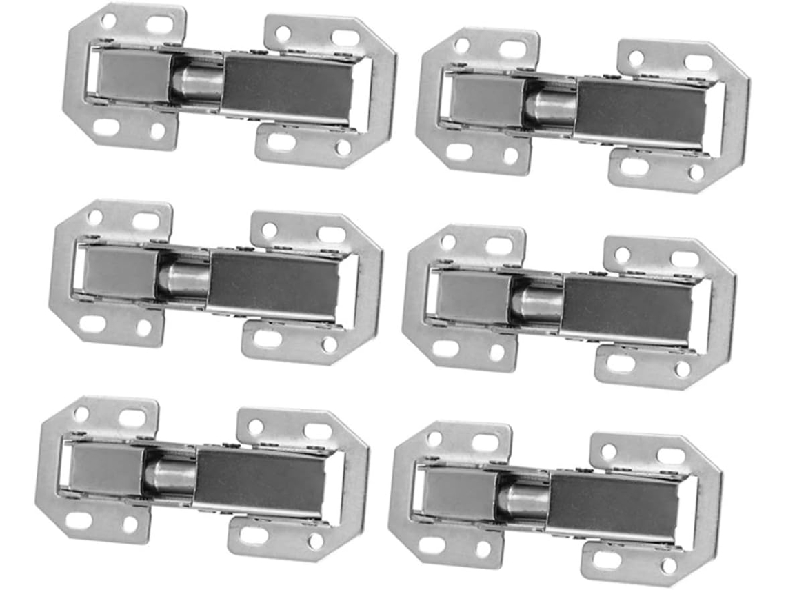 Dobradiças De Aço Para Armário, Conjunto 6 Peças, Cor Prata, Móveis E