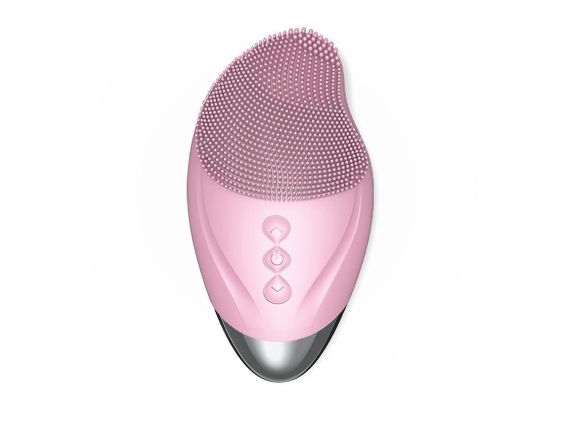 Escova de limpeza facial elétrica de silicone com função de aquecimento para limpeza profunda.