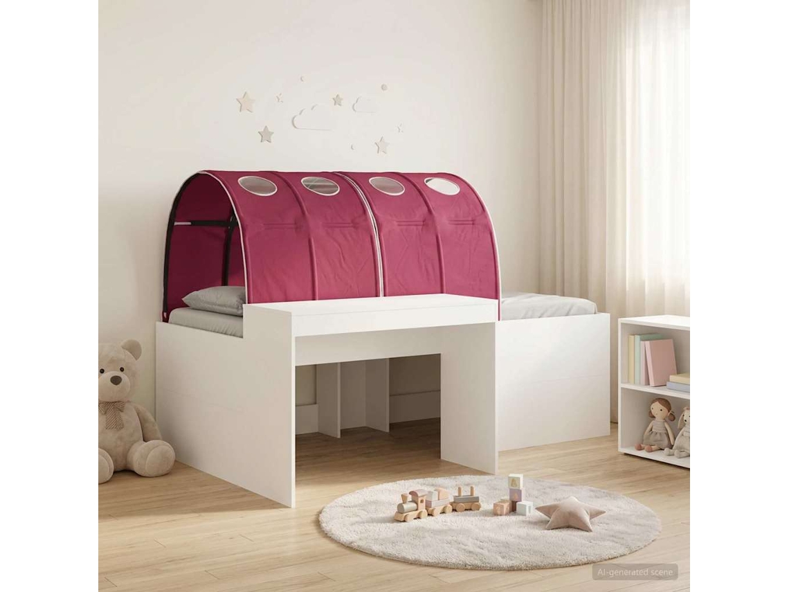 Vidaxl Cama Com Túnel 3 Unid. Carvalho Artisian E Vermelho