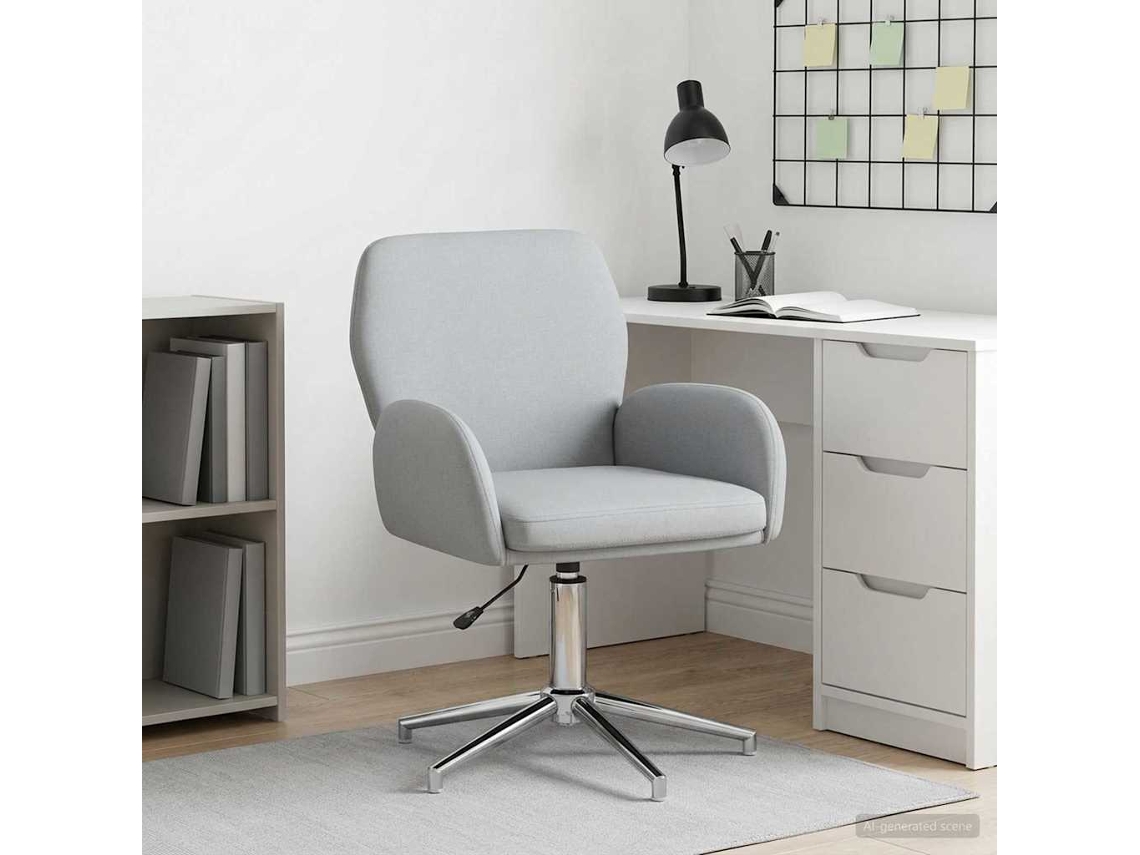 Vidaxl Cadeira De Escritório Giratória 54 X 58 X 90 Cm Cinzento-claro