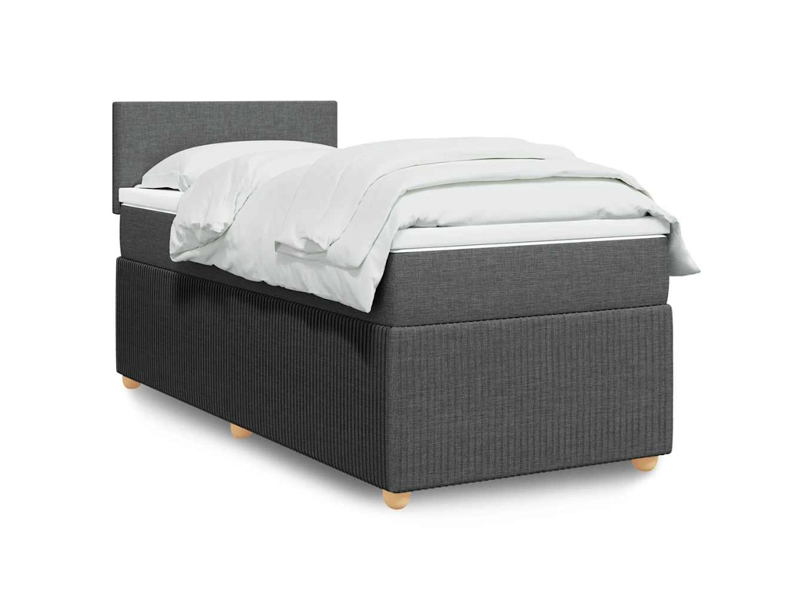 Vidaxl Cama com Molas/colchão 90x200 Cm Tecido Cinzento escuro