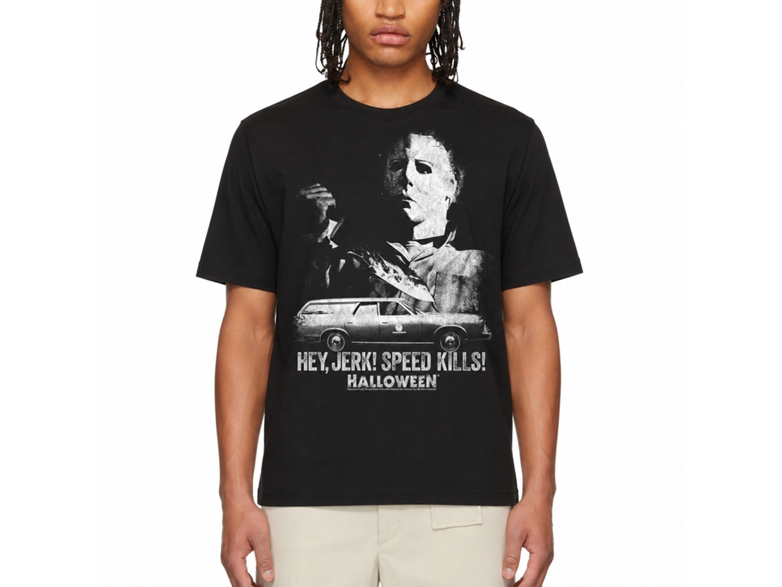 Rockinstone Halloween Speed Kills Black Adult T-shirt Size:m