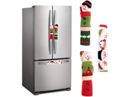 Conjunto 3 Capas De Alça De Geladeira Boneco De Neve Natal Decoração Cozinha Aplicativos